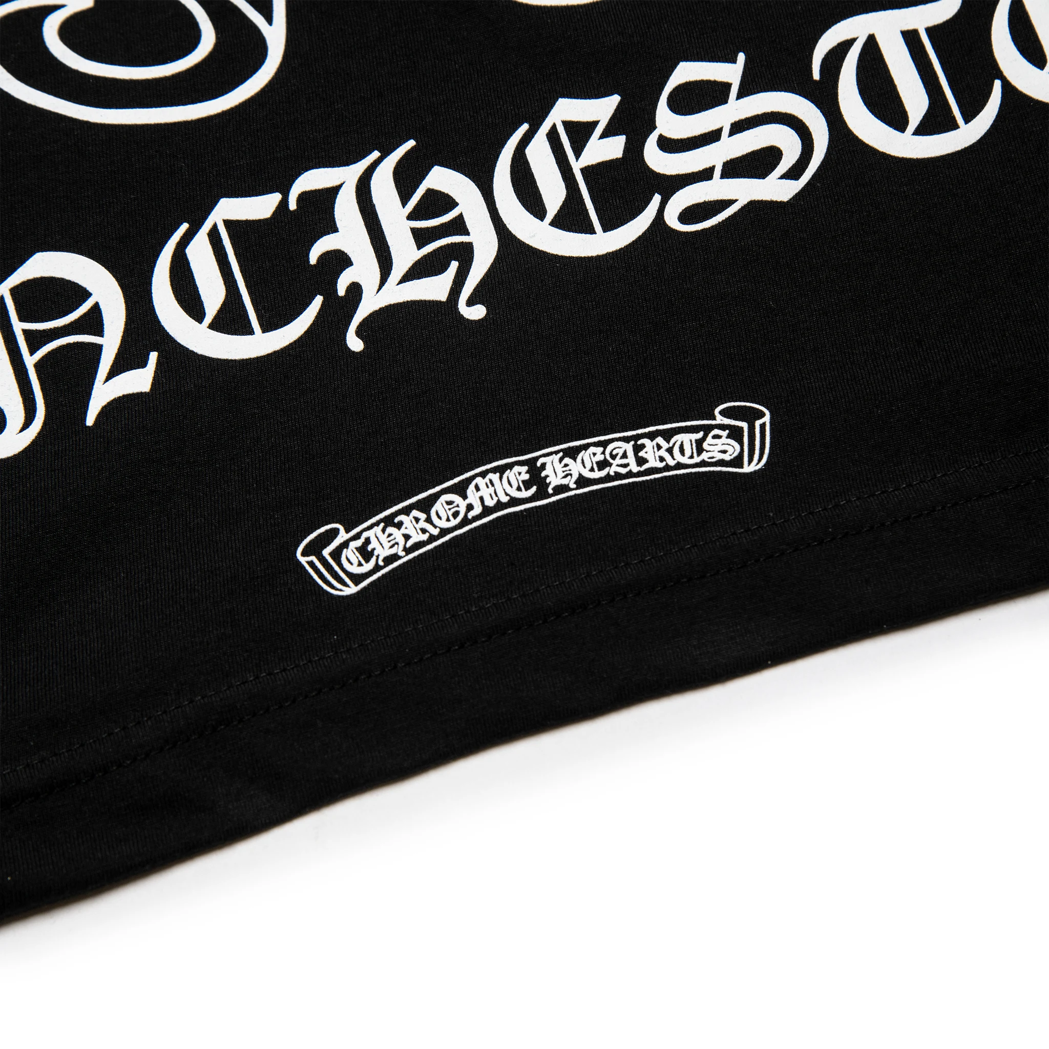 Image of Chrome Hearts Manchester Exclusive Horse Shoe Pocket Logo Black T Shirt